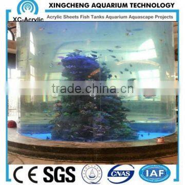Xc-acrylic Cast Cylindrical Acrylic Fish Tank Oceanarium for Restaurant
