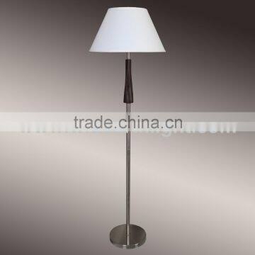 UL CUL Listed Modern Brushed Nickel Hotel Floor Lamp For Room With White Shade F20072