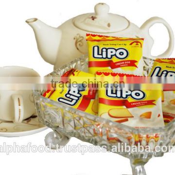 Best Brand Biscuit LIPO 300g Cream Egg Cookies with Low fat for Malaysia, Indonesia, China, Thailand, Taiwan, Hong Kong