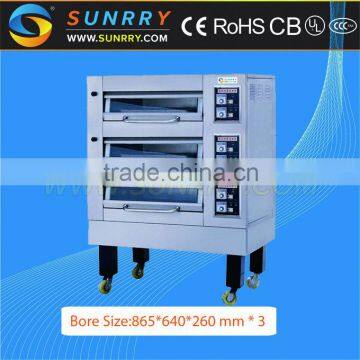 2015 New high efficiency stainless steel 3 deck bakery french bread oven could make of 110v electric stove oven for sale