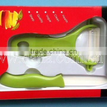 2 pcs ceramic knife set/3" Paring knife & a Peeler