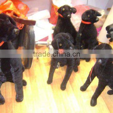 100% polyester plush black dog with pp cotton filling