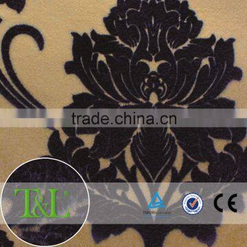 China supplier stocklots velvet wallpaper