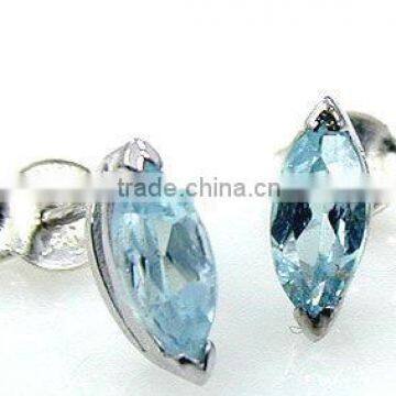 AMAZING BLUE TOPAZ & .925 Sterling Silver Earrings,Wholesale Silver Jewelry