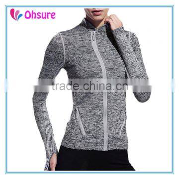 slim fit running wear sports jacket yoga top ladies gym jacket