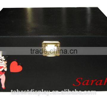 excellent craftship smooth edge black acrylic box/acrylic watch box/acrylic cosmetic box with logo