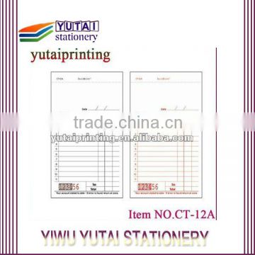 China supplier vista print invoice books