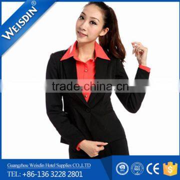 Anti-shrink manufacter evening suit for woman cotton and polyester lady suit