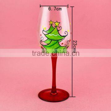 High quality champang wine glass with painting hot sale