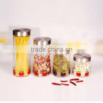 4pcs fruit decoration glass storage jar