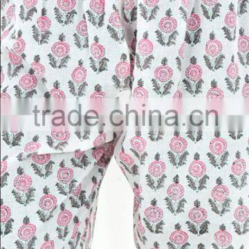 Indian Hand Block Printed Straight Narrow Bottom Trouser For Women photo-2