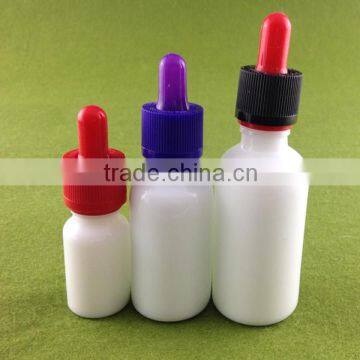 100ml white porcelain wholesale bottle with childproof tamper evident cap and dropper for cosmetic/e liquid/e juice packaging