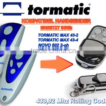 For TORMATIC MAX 43-2,MAX 43-4,NOVO 502 2-CH,NOVO 504 4-CH compatible replacement 433,92mhz