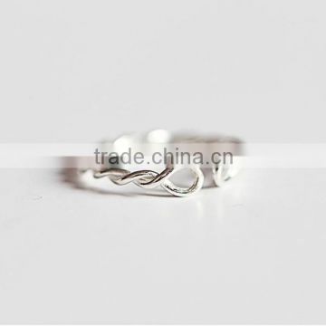 New 925 sterling silver fashion joker silver twist open ring female silver ring