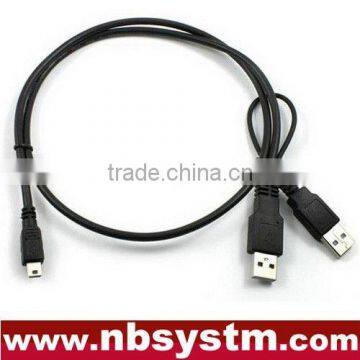 USB A male to USB A male and USB Mini-B 5pin male Cable