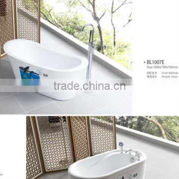 Hot sale flat Acrylic Sitting bathtub screen with mix valve tap BL1007E