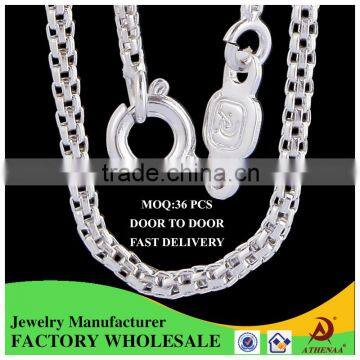 ATHENAA Mesh Chains Men White Gold Necklace 1.5MM 45CM New Style Jewelry Trendy Necklaces For Men