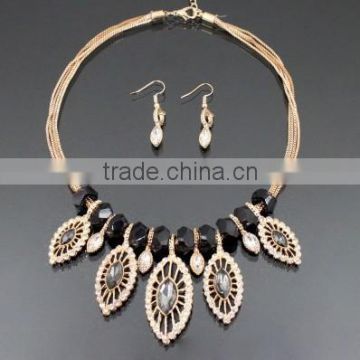 CRYSTAL EMBEDDED FASHION PARTY-EVENING NECKLACE SET