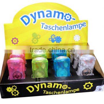 plastic 3 led dynamo torch