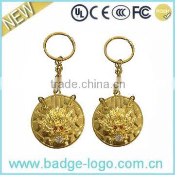 2016 Gold Lion Hot Zinc Alloy Metal Keychain