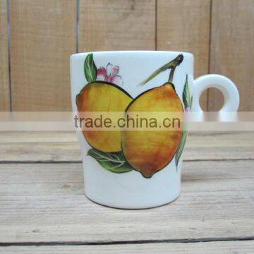 Wholesale cheap plain ceramic mugs with fruit print