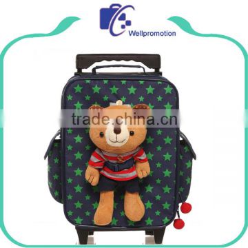 Kids trolley school backpacks with wheels for girls