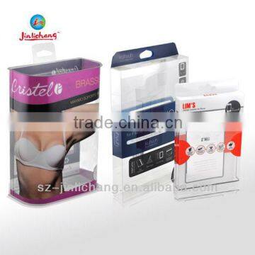 printed plastic retail hanging box for underwear retail packaging