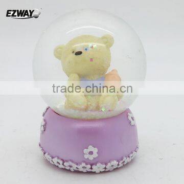 Hot sale unique design wedding souvenir purple snow globe