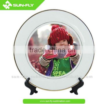 Sublimation 8'' Ceramic Gold Rim Plate (SFS-P01G)