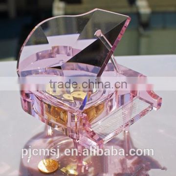 music box, pink crystal piano for wedding decoration