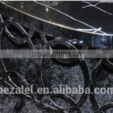 Black Ti-coated Stainless Steel Marble Tea Table