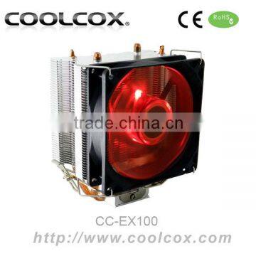 COOLCOX CPU COOLER CC-EX100 for Intel LGA 1156/1155/1151/1150/775 & AMD FM2/FM1/AM3+,aluminium+copper Heatpipe