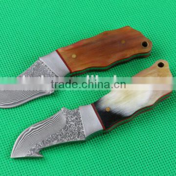 OEM traditional Damascus blade material small fixed knives