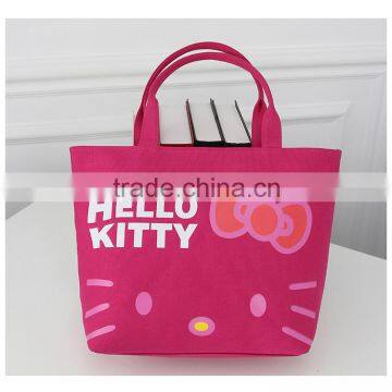 Japan style silk screen printing canvas tote bag hello Kitty bag