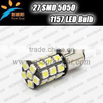 canbus car led p21/5W bay15d 1157 27 led smd 5050 27smd 1157 led brake stop light bulb lamp WHITE RED YELLOW