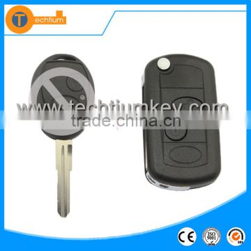 ABS 2 button folding flip car remote key blanks wholesale with printed logo key cover shell for landrover freelander