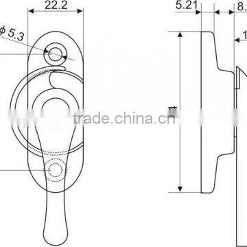 90930902 Zinc Alloy Sliding Window Handle Sliding Window Lock Crescent Lock Sliding Door Lock PWS photo-2