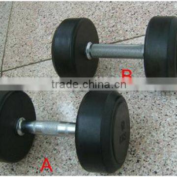 Rubber coated dumbbell