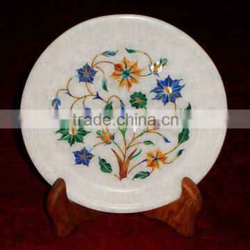 Marble Inlaid Stone Pietre dure Plate