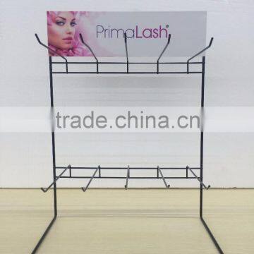 Counter metal display stand with hooks