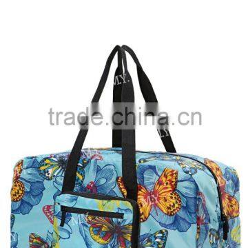China Fashion Design Printing Cheap Polyester Foldable Luggage Travelling Bag photo-6