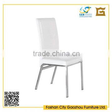 Durable dining room chair design metal legs leather seat with high-resilience foam dining chair