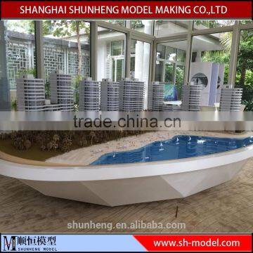 sea beach house building scale model making with LED lighting system