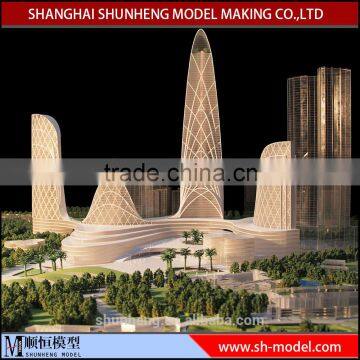 Plastic commercial building model,miniature famous architectural model making