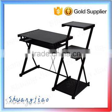 43" modern glass top office workstation computer desk