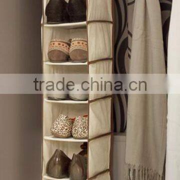 Six-Shelves Lightweight Hanging Shoe Organizer, Bedroom Foldable Hanging Shoe Clothes Storage Closet