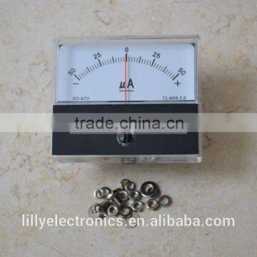 Panel Meter SD-670-1-50(DC+-50uA) 60x70mm DC +-50uA Class 2.0 Center=0