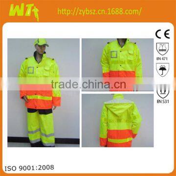 hot sale 100% polyester reflective life winter waterproof safety jacket parka with reflector