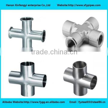 ASME B16.9 Stainless Cross plain equal 90degree Pipe Fitting