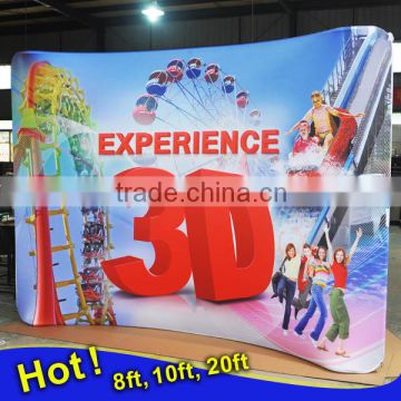 Wave tube curve shape tension fabric display for exhibition trade show